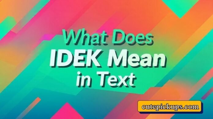 What Does IDEK Mean in Text
